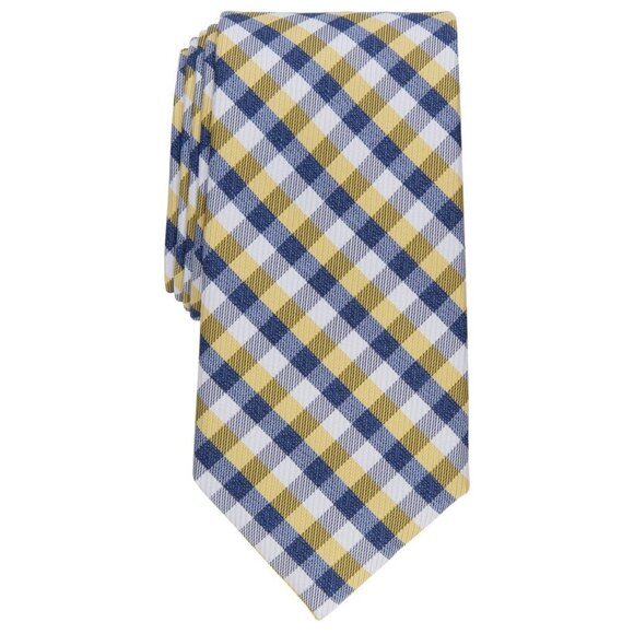 Club Room Men's Silva Check Tie, Yellow/Blue - NWT - Picture 1 of 3